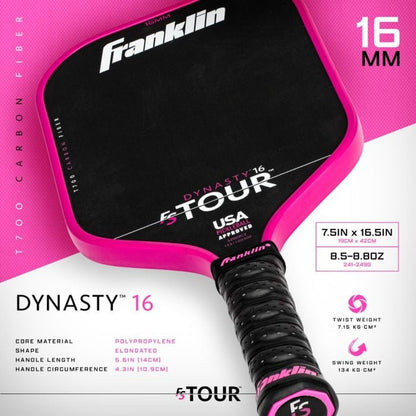 FS Tour Pickleball Paddle Series - Dynasty 16mm - Pink