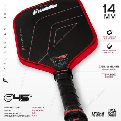 C45° Carbon Fiber Paddle Series - Dynasty 14mm - Red