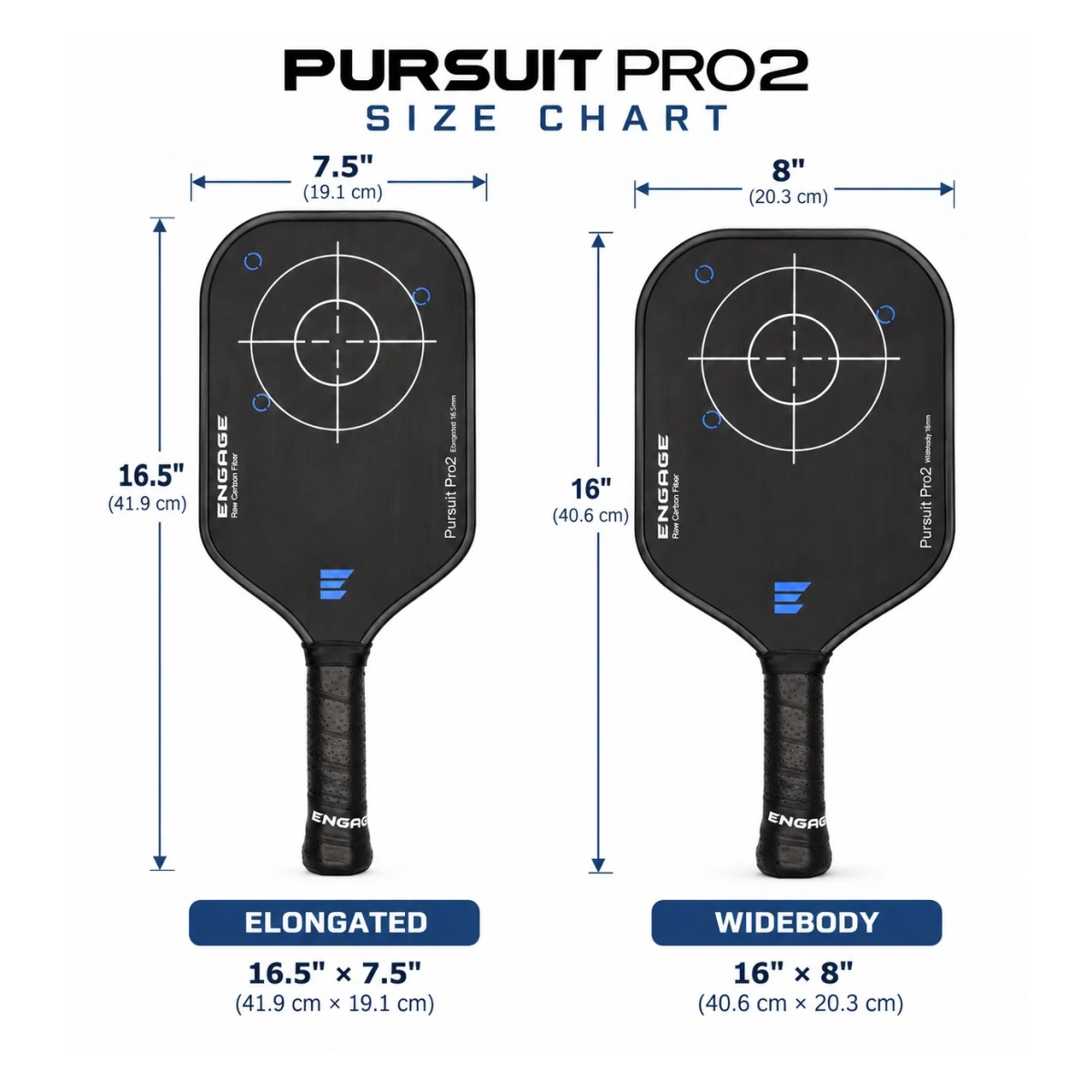 Engage Pursuit Pro2 Elongated 16mm Pickleball Paddle